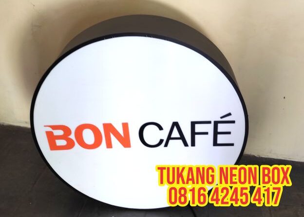 jual pasang neon box bulat acrylic murah jogja
