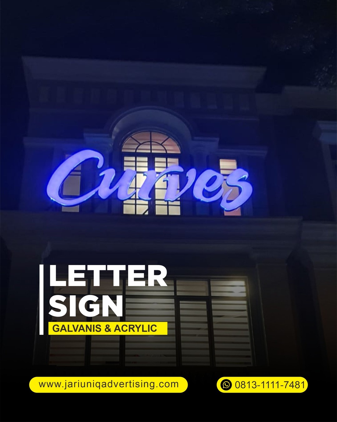 huruf timbul akrilik curves